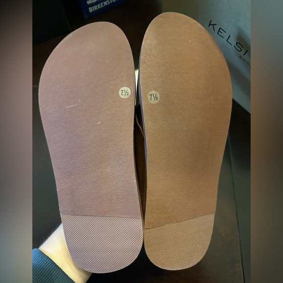 NIB KELSI DAGGER BROOKLYN Sailor Slide Leather Sandals 7.5 Peanut Saddle Brown - Picture 6 of 10